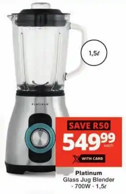 Checkers Platinum Glass Jug Blender offer