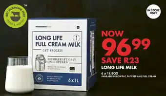 Woolworths Long life full cream milk offer