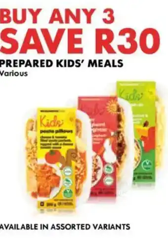 Woolworths Prepared kids' meals offer