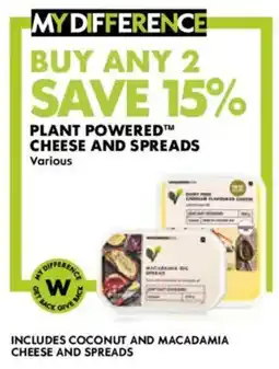 Woolworths Plant powered cheese and spreads offer