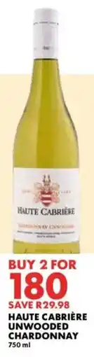 Woolworths Haute cabrière unwooded chardonnay offer