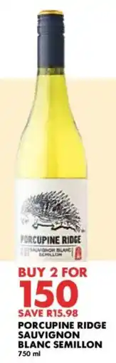 Woolworths Porcupine ridge sauvignon blanc semillon offer