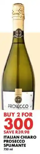 Woolworths Italian chiaro prosecco spumante offer