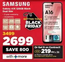 HiFi Corp Samsung Galaxy A16 128GB Black Dual Sim offer