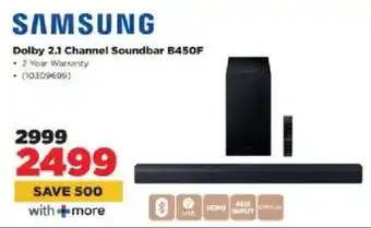 HiFi Corp Samsung Dolby 2.1 Channel Soundbar B450F offer
