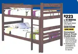OK Furniture Homestead Walnut-Finish Double Bunk offer