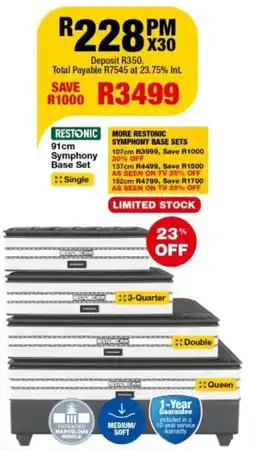 OK Furniture Restonic 91cm Symphony Base Set offer