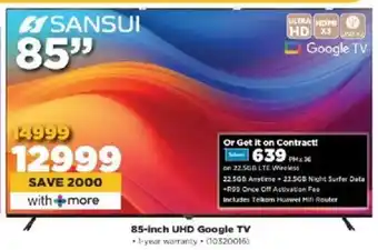 HiFi Corp Sansui 85-inch UHD Google TV offer