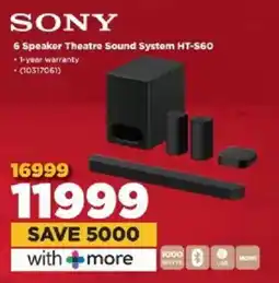 HiFi Corp Sony 6 Speaker Theatre Sound System HT-S60 offer