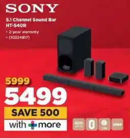 HiFi Corp Sony 5.1 Channel Sound Bar HT-S40R offer