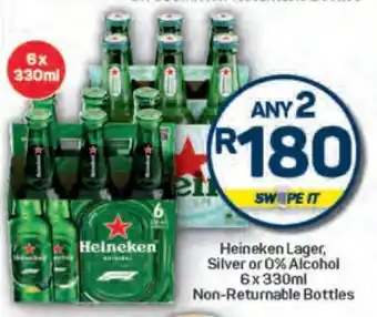 Pick n Pay Heineken Lager, Silver or 0% Alcohol offer