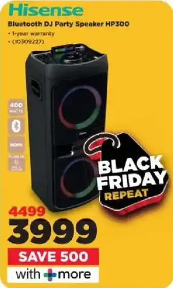 HiFi Corp Hisense Bluetooth DJ Party Speaker HP300 offer