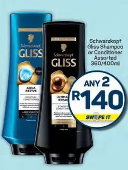 Pick n Pay Schwarzkopf Gliss Shampoo or Conditioner Assorted 360/400ml offer