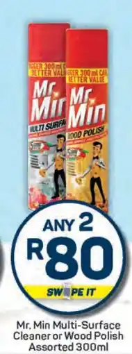 Pick n Pay Mr. Min Multi-Surface Cleaner or Wood Polish Assorted 300ml offer