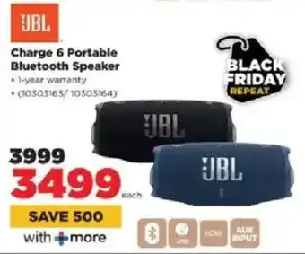 HiFi Corp JBL Charge 6 Portable Bluetooth Speaker offer