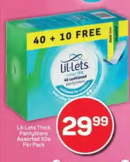 Pick n Pay Lil-Lets Thick Pantyliners Assorted 50s Per Pack offer