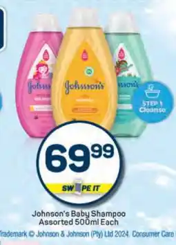 Pick n Pay Johnson’s Baby Shampoo Assorted 500ml Each offer
