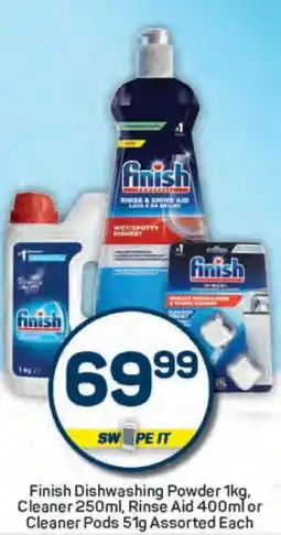 Pick n Pay Finish Dishwashing Powder 1kg, Cleaner 250ml, Rinse Aid 400ml or Cleaner Pods 51g Assorted Each offer