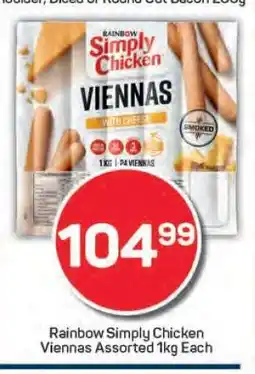 Pick n Pay Rainbow Simply Chicken Viennas Assorted 1kg Each offer
