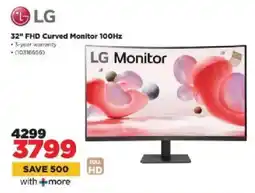 HiFi Corp LG 32" FHD Curved Monitor 100Hz offer