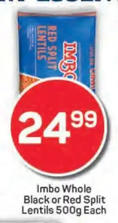 Pick n Pay Imbo Whole Black or Red Split Lentils 500g Each offer