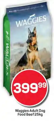 Pick n Pay Waggies Adult Dog Food Beef 25kg offer