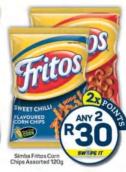 Pick n Pay Simba Fritos Corn Chips Assorted 120g offer