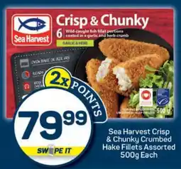 Pick n Pay Sea Harvest Crisp & Chunky Crumbed Hake Fillets Assorted 500g Each offer