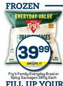 Pick n Pay Fry's Family Everyday Braai or Spicy Sausages 380g Each offer