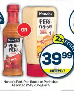 Pick n Pay Nando’s Peri-Peri Sauce or Perinaise Assorted 250/265g Each offer