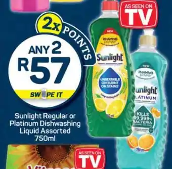 Pick n Pay Sunlight Regular or Platinum Dishwashing Liquid Assorted 750ml offer