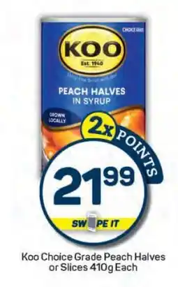 Pick n Pay Koo Choice Grade Peach Halves or Slices 410g Each offer