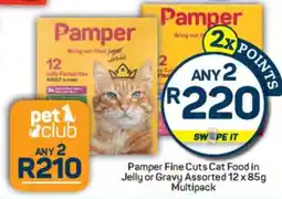 Pick n Pay Pamper Fine Cuts Cat Food in Jelly or Gravy Assorted 12 x 85g Multipack offer