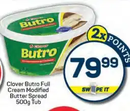 Pick n Pay Clover Butro Full Cream Modified Butter Spread 500g Tub offer