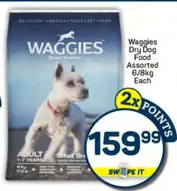 Pick n Pay Waggies Dry Dog Food Assorted 6/8kg Each offer