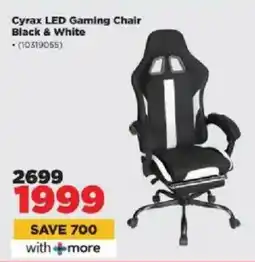 HiFi Corp Cyrax LED Gaming Chair Black & White offer