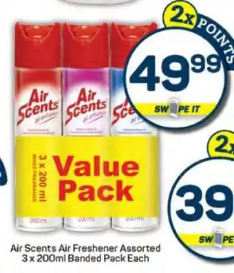 Pick n Pay Air Scents Air Freshener Assorted 3 x 200ml Banded Pack Each offer