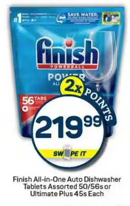 Pick n Pay Finish All-in-One Auto Dishwasher Tablets Assorted 50/56s or Ultimate Plus 45s Each offer