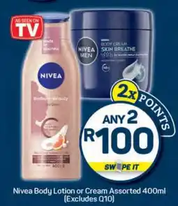 Pick n Pay Nivea Body Lotion or Cream Assorted 400ml offer