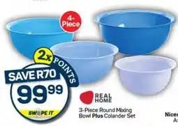 Pick n Pay 3-Piece Round Mixing Bowl Plus Colander Set offer