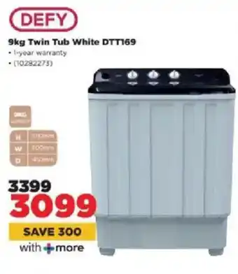 HiFi Corp Defy Twin Tub White DTT169 offer