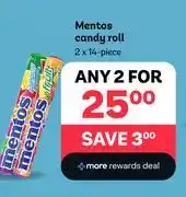 PEP Mentos Candy Roll-For 2 x 14 Piece offer