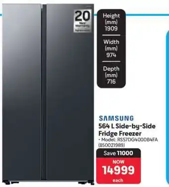 Makro Samsung 564 L Side-by-Side Fridge-Freezer offer