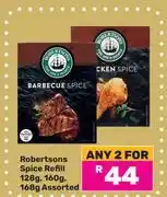 Game Robertsons Spice Refill Assorted-For Any 2 x 128g/160g/168g offer