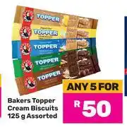 Game Bakers Topper Cream Biscuits Assorted-For Any 5 x 125g offer