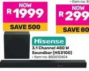 Game Hisense 3.1 Channel 480W Soundbar HS3100 850013404 offer