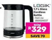Game Logik 1.7L Glass Cordless Kettle 850028237 offer