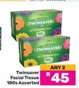 Game Twinsaver Facial Tissue Assorted-For Any 2 x 180s Pack offer