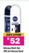 Game Nivea Roll On Assorted-For Any 2 x 50ml offer