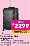 Game Travelwize 3-Piece Onyx ABS Luggage Set offer
